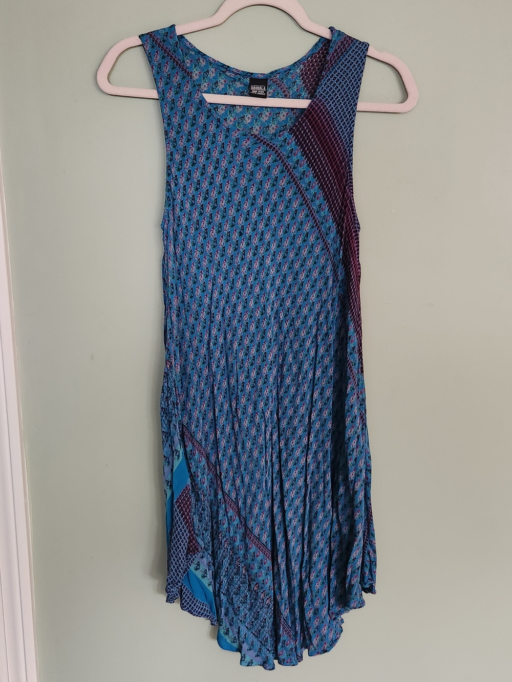 Sleeveless Blue Printed Swing Dress by Prana